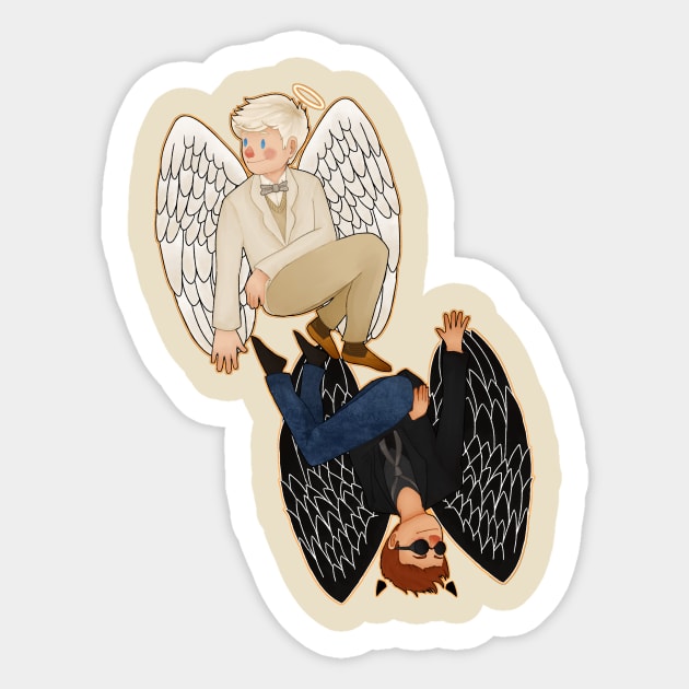 Good Omens Crowley Aziraphale Good Omens Sticker Teepublic 6272